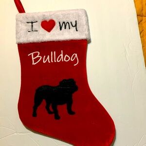 Bulldog Christmas stocking